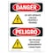 Signmission OSHA Sign, Do Not Operate Unless Trained Bilingual, 10in X 7in Decal, 7" W, 10" H, Spanish OS-DS-D-710-VS-1156 - alternate 1